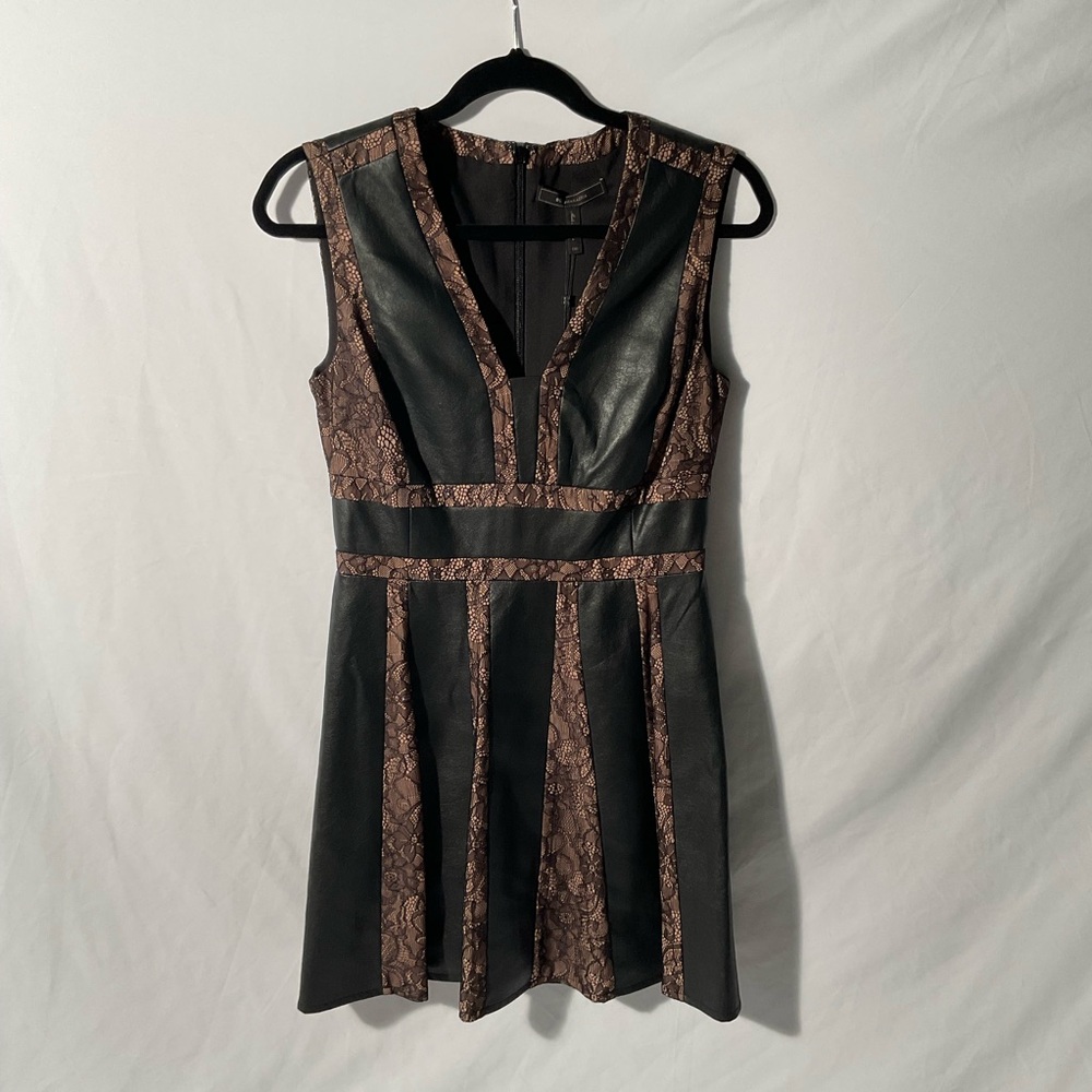 BCBG Black and Brown Lace Mini Dress